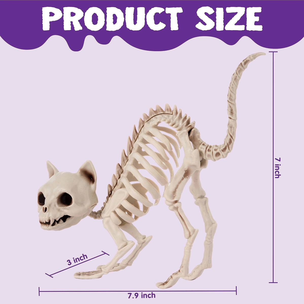 2 PCS Skeleton Cat Halloween Decorations Set - Animal Courtyard Decor