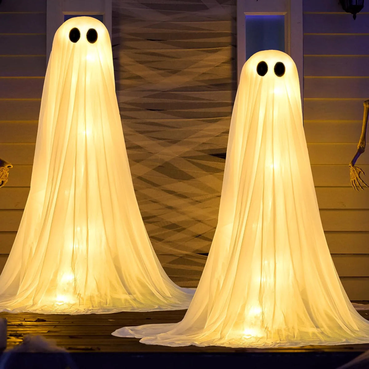 2-Pack 50-Inch Halloween Outdoor Light-Up Ghost Decorations