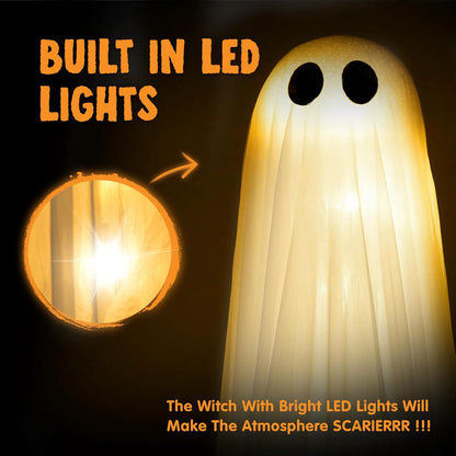 2-Pack 50-Inch Halloween Outdoor Light-Up Ghost Decorations