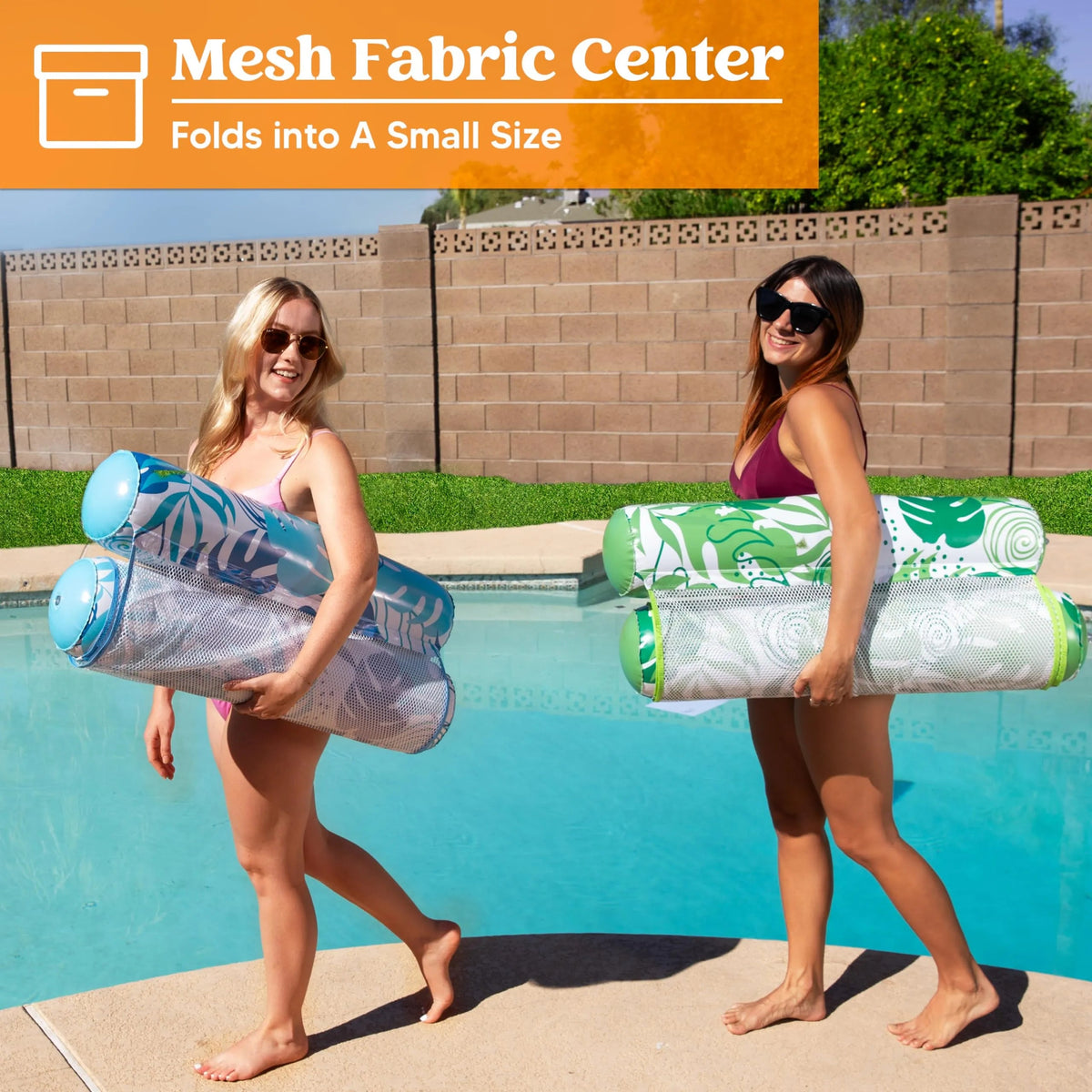 2-Pack 4-in-1 Multi-Purpose PVC Inflatable Pool Floats