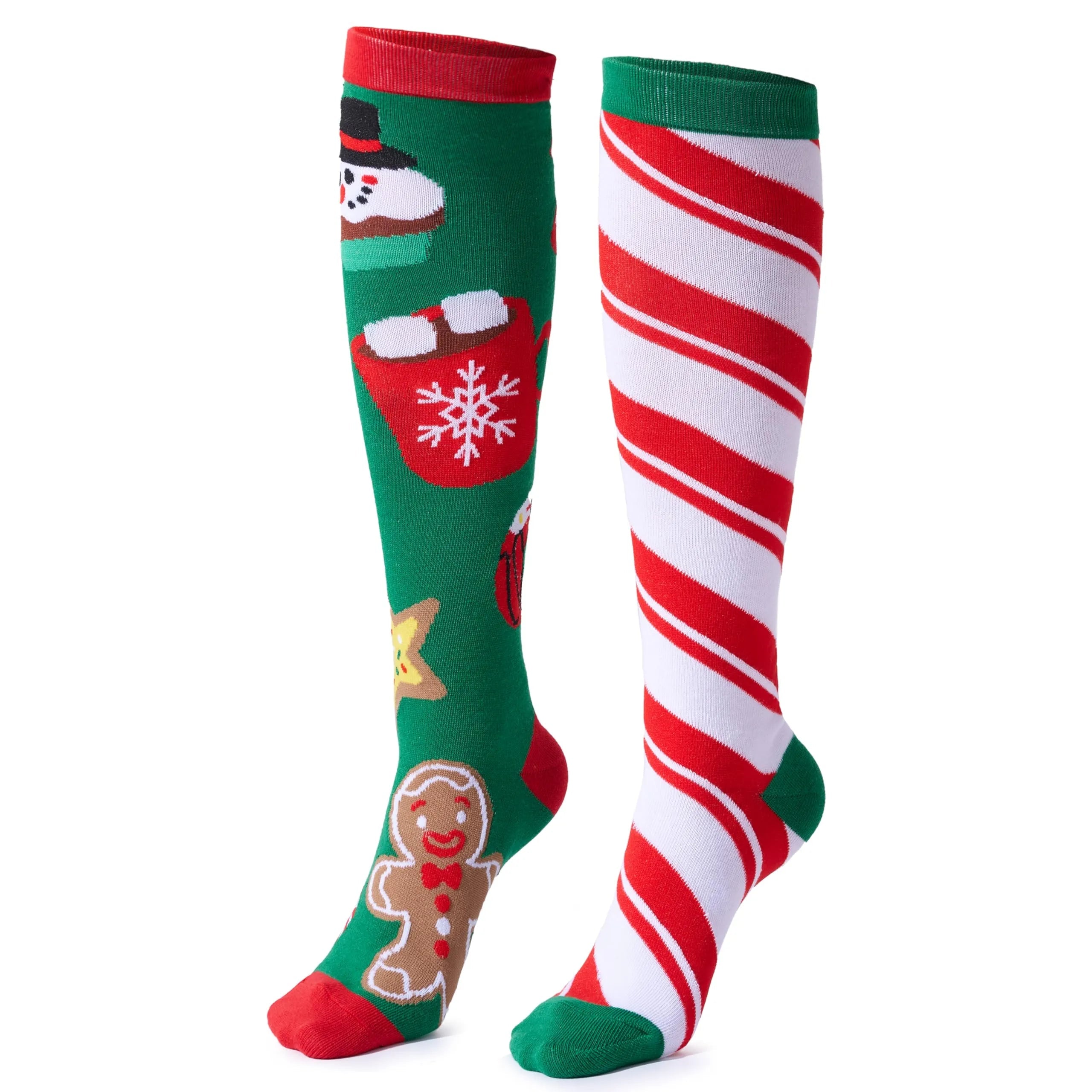 2 Packs Women's Knee High Winter Socks for Christmas, Warm Soft Novelty Socks