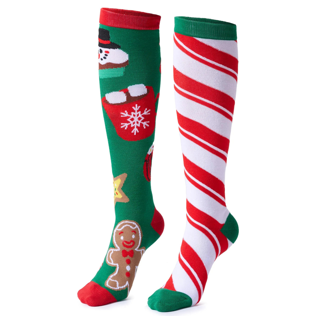 2 Packs Women's Knee High Winter Socks for Christmas, Warm Soft Novelty Socks