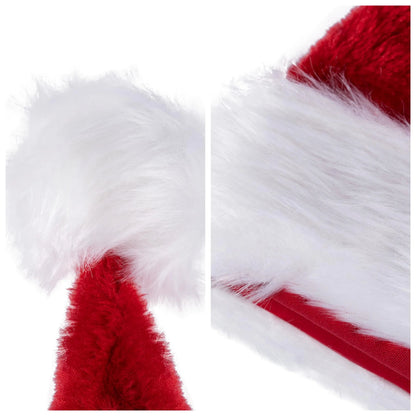 2 Pack Light-Up Santa Elf Hats for Adults with Pom Poms and Colorful Lights