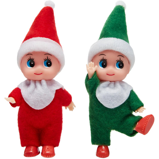 2 Pack Christmas Elf Plush Doll - Soft Tiny Toy