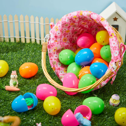 2-Pack Easter Rattan Wicker Baskets with Liners for Kids' Egg Hunt & Picnic
