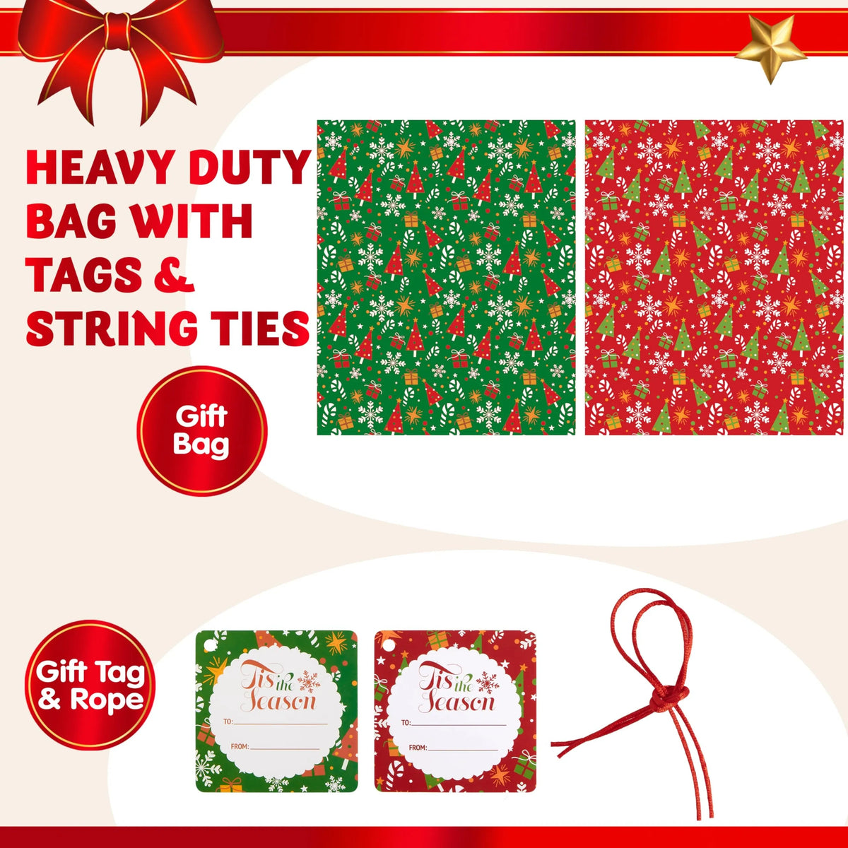 2-Pack Jumbo Christmas Bike Gift Bags - 72 x 60 Inch Plastic Holiday Gift Bags