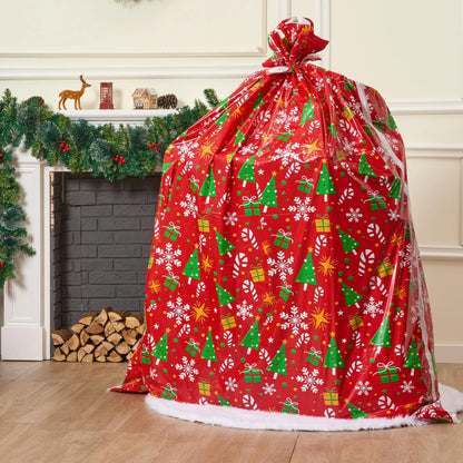 2-Pack Jumbo Christmas Bike Gift Bags - 72 x 60 Inch Plastic Holiday Gift Bags