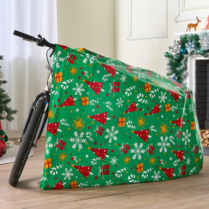 2-Pack Jumbo Christmas Bike Gift Bags - 72 x 60 Inch Plastic Holiday Gift Bags