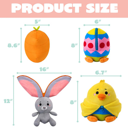 2 Pack Plush Hiding Bunny Chick Stuffed Animals