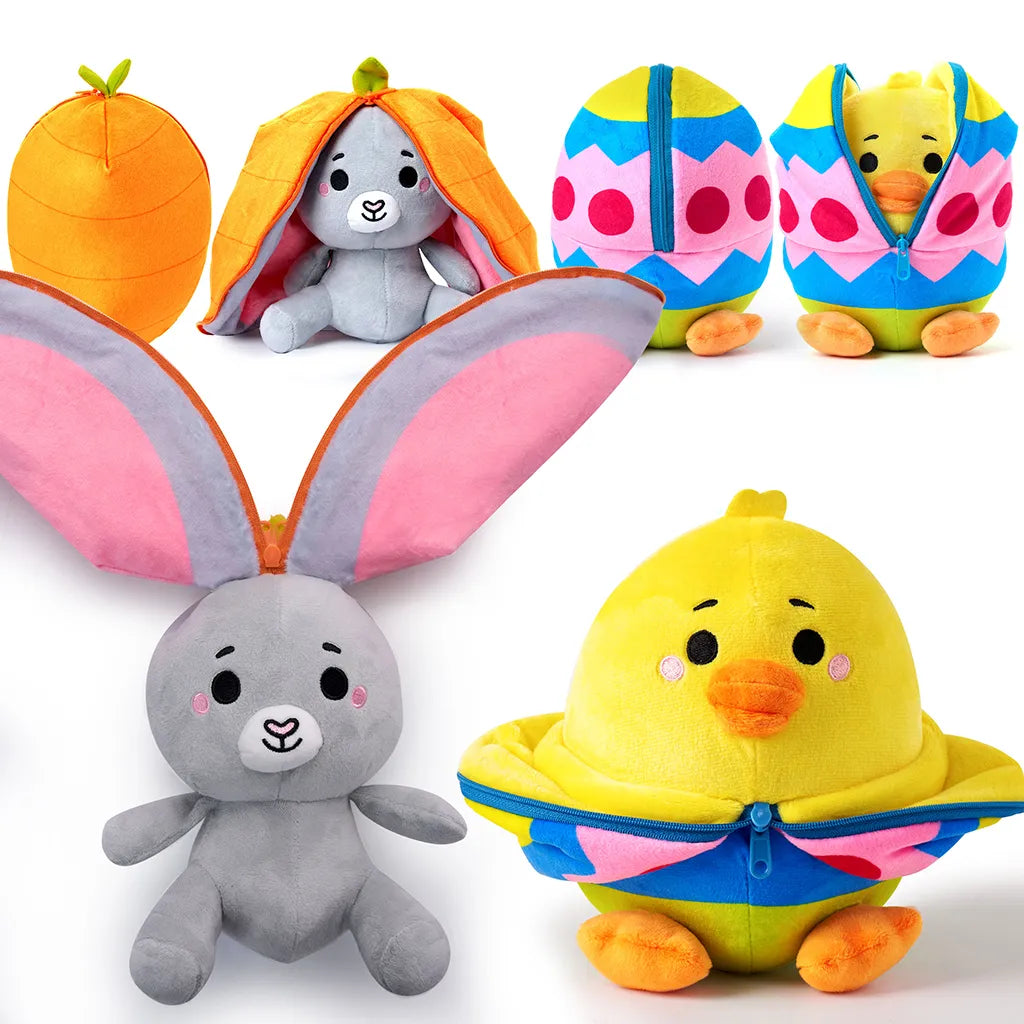 2 Pack Plush Hiding Bunny Chick Stuffed Animals