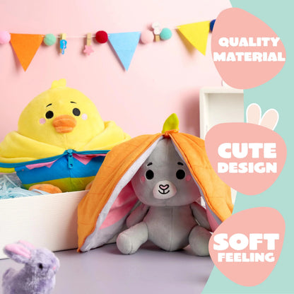 2 Pack Plush Hiding Bunny Chick Stuffed Animals
