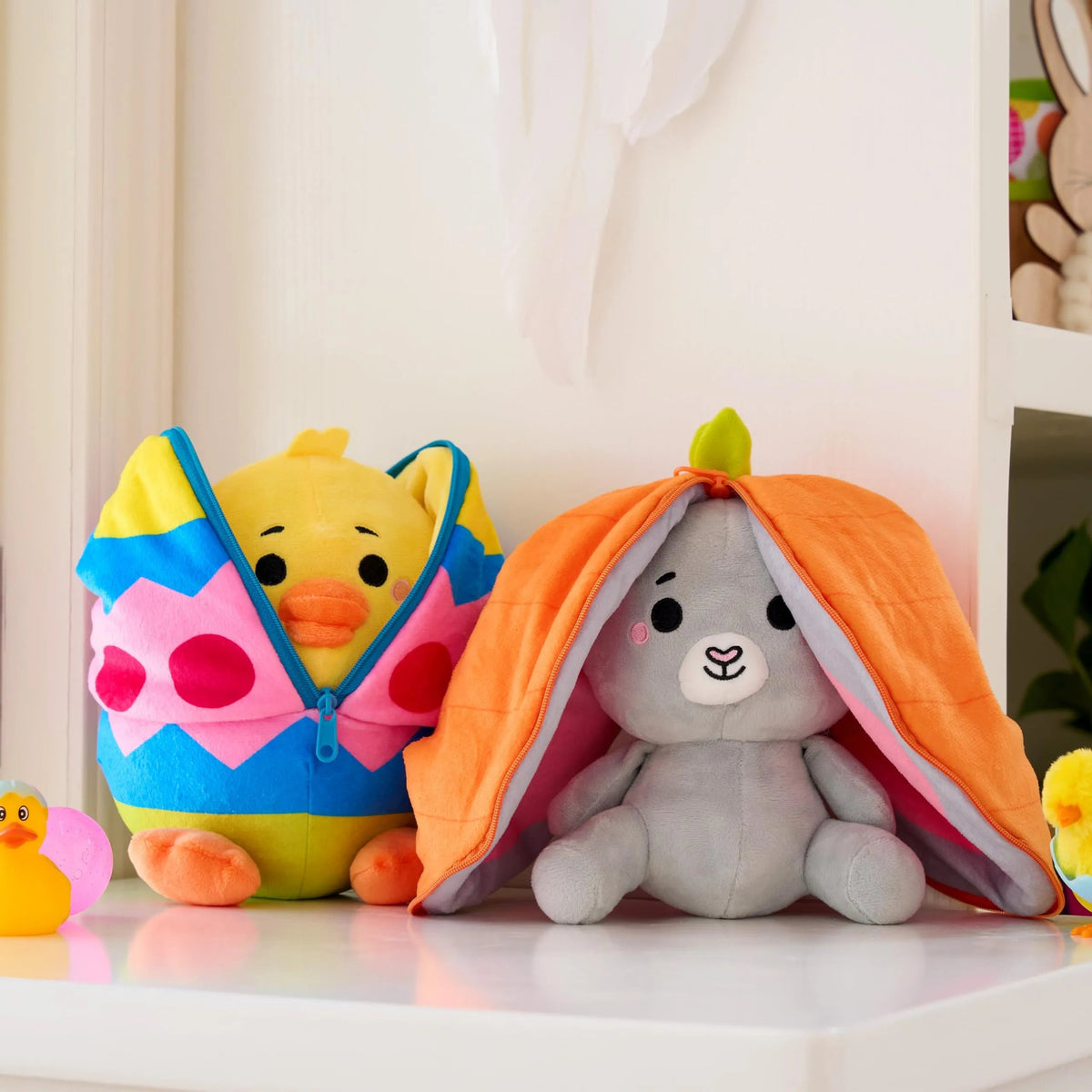 2 Pack Plush Hiding Bunny Chick Stuffed Animals