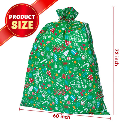 2-Piece Christmas Jumbo Bicycle Bags, Red & Green, 72x60 Inches