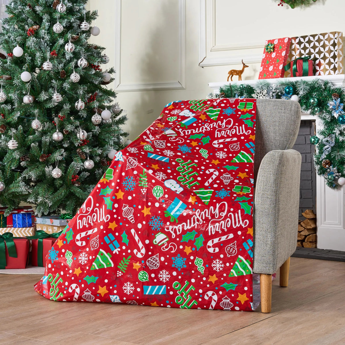 2-Piece Christmas Jumbo Bicycle Bags, Red & Green, 72x60 Inches