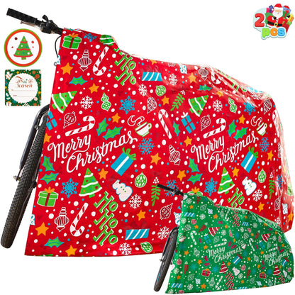 2-Piece Christmas Jumbo Bicycle Bags, Red & Green, 72x60 Inches