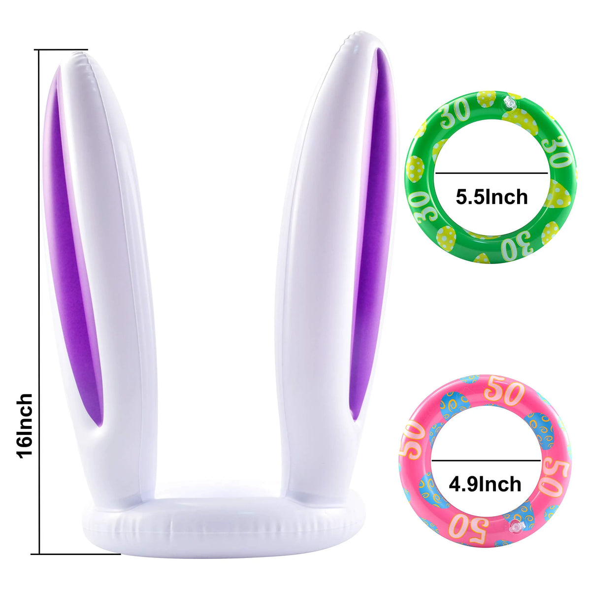 Inflatable Bunny Ears Ring Toss Game (2 Sets) for Indoor & Outdoor Parties