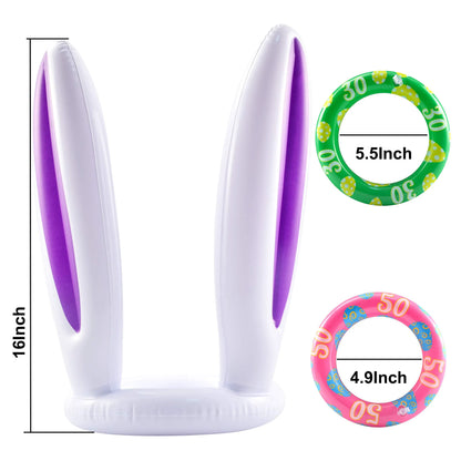 Inflatable Bunny Ears Ring Toss Game (2 Sets) for Indoor & Outdoor Parties