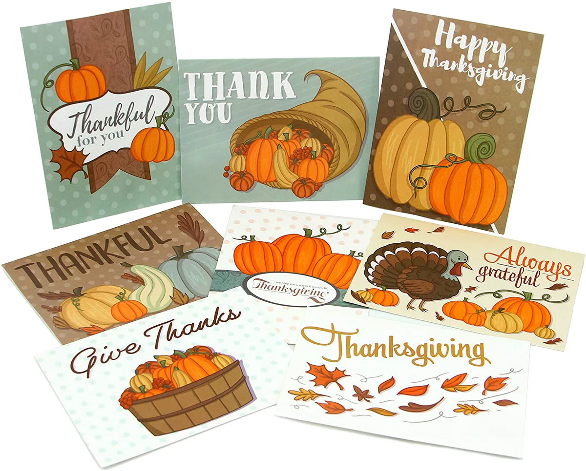 36 Pumpkin Thanksgiving Greeting Cards