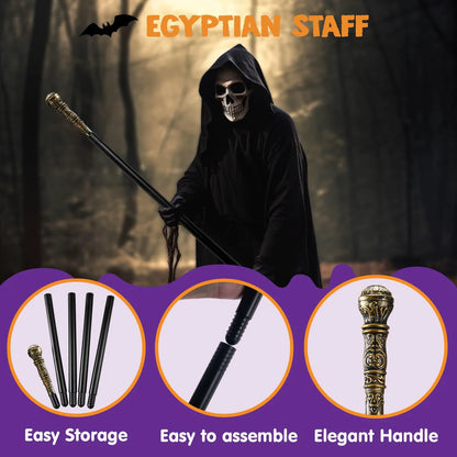 Elegant Vintage Gold Halloween Walking Cane Prop