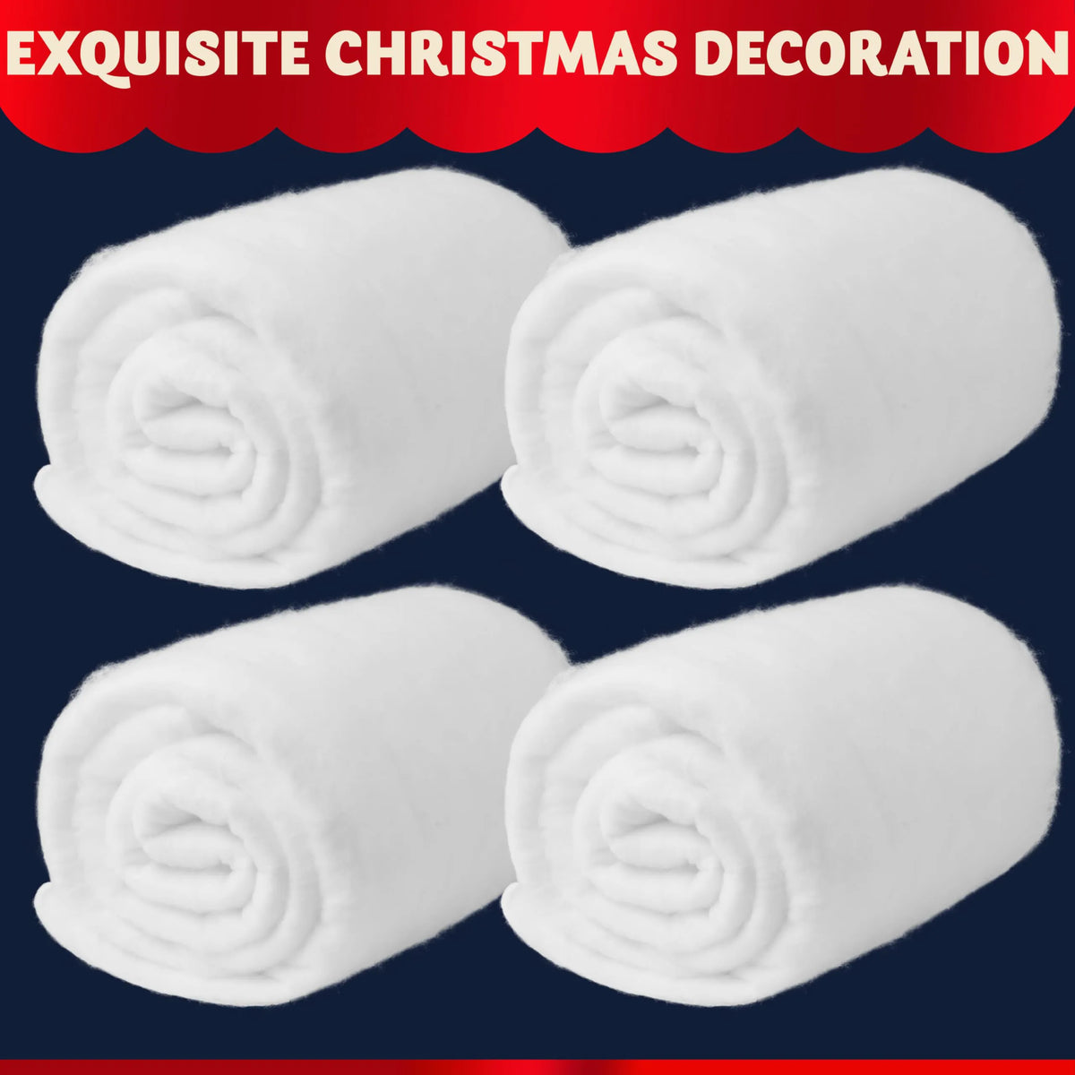 Christmas Snow Blanket Roll (3x8 ft, 1 Piece) for Holiday Decor