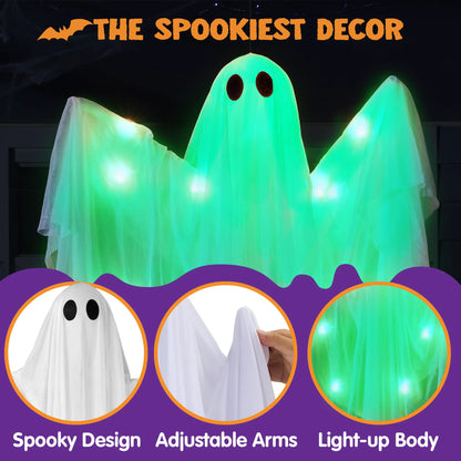 47-Inch Halloween Hanging Light-Up Ghost