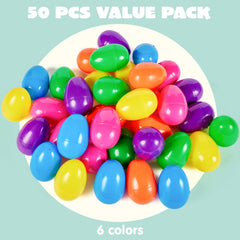 36 Pack Fillable Plastic Eggs - Empty, Bright, Colorful Eggshells (3.15 Inches)