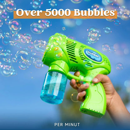 7-Inch Bubble Gun Blower with 2 Bottles of 5 oz Bubble Refill Solution (2 Pieces)