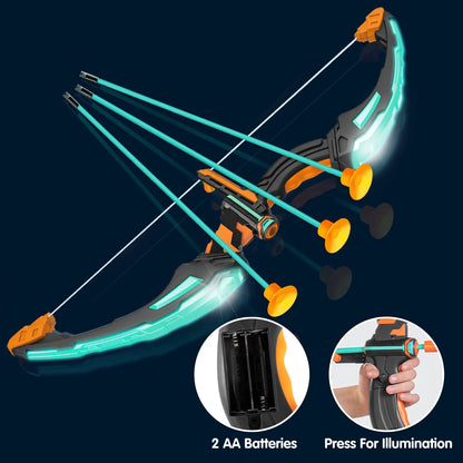 Kids LED Light Up Bow and Arrow Set - Aqua Blue