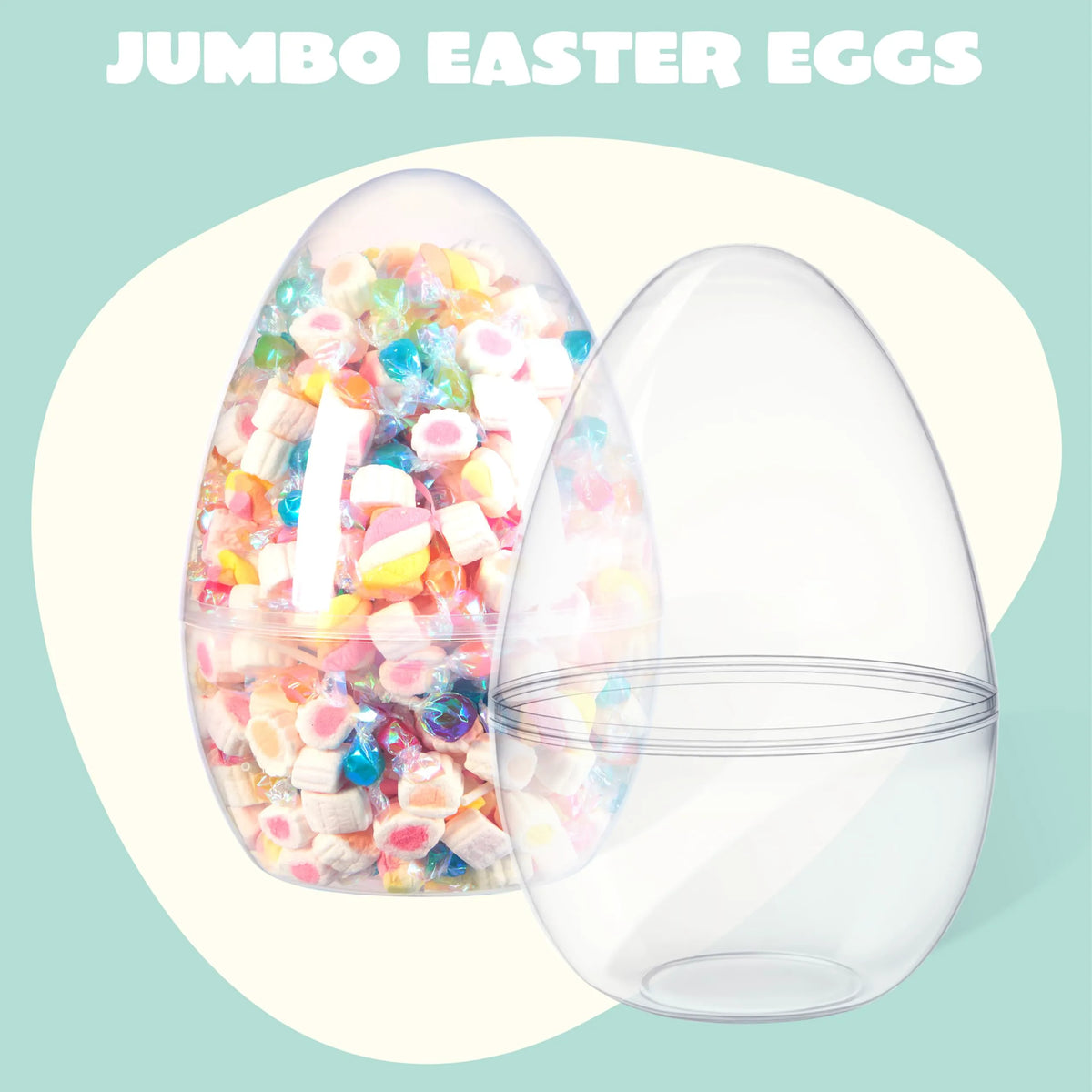 10-Inch Transparent Jumbo Easter Eggs, 8 Pack