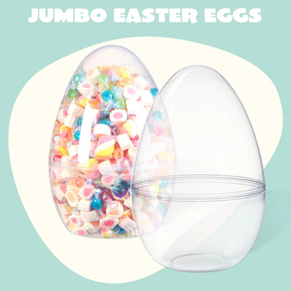 10-Inch Transparent Jumbo Easter Eggs, 8 Pack