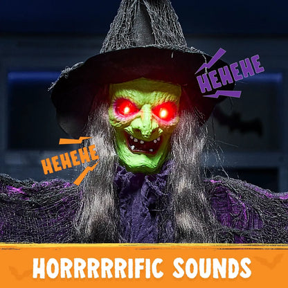 72-Inch Halloween Hanging Witch Decorations for Outdoor Use