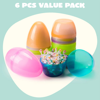10" Jumbo Easter Eggs, 6PCS Colorful Plastic Giant Empty Fillable Eggs