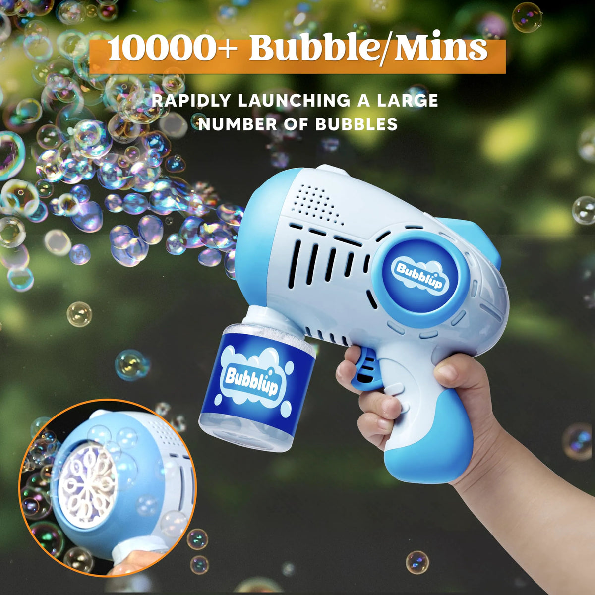 2-Pack Light-Up Automatic Bubble Guns with 4 Bottles of Bubble Solution