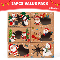 12-Pack Christmas Cookie Boxes for Gift Giving
