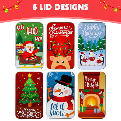 JOYIN 6-Pack Present Card Holder Tin Boxes