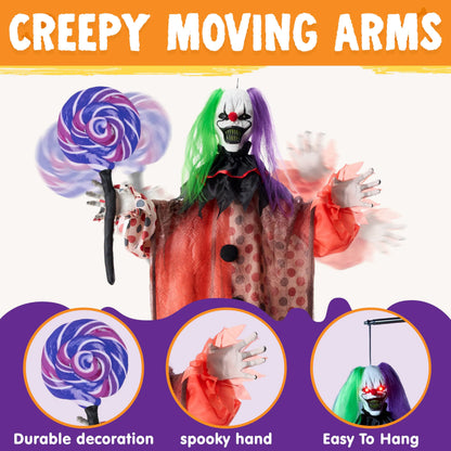 53" Halloween Hanging Clown Outdoor Decorations