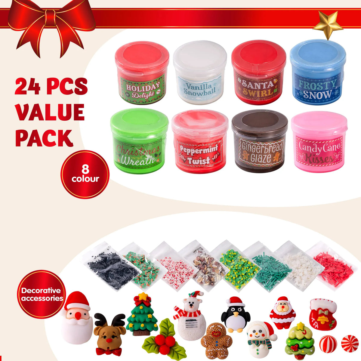 Dessert Slime Advent Calendar - 24 Days of Christmas Countdown Fun