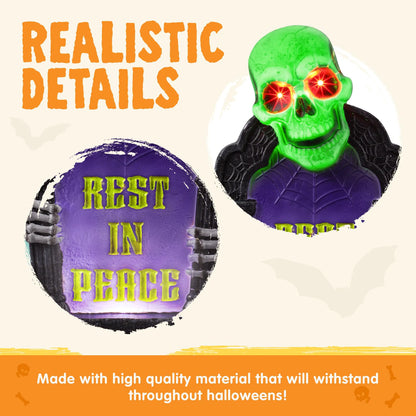 3D Plastic Tombstone for Outdoor Halloween Graveyard Decorations