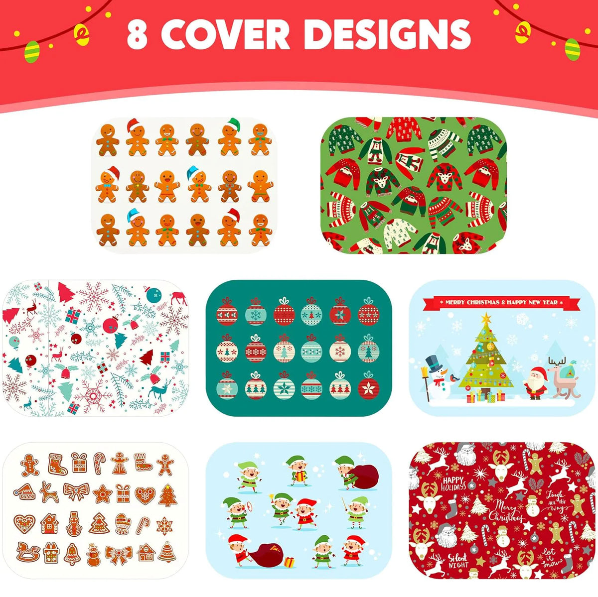 48 Christmas Cookie Tins with Lids for Gift Giving