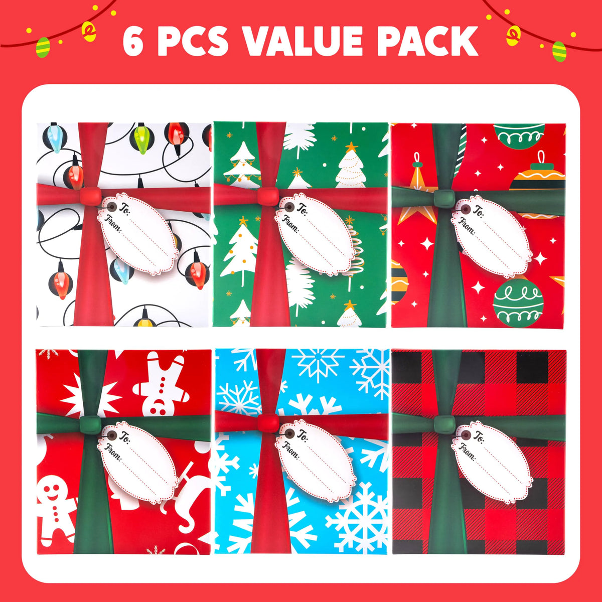 6 Christmas Card Holders in Gift Boxes