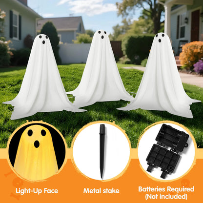 3-Piece Halloween Outdoor Ghost Pathway Lights