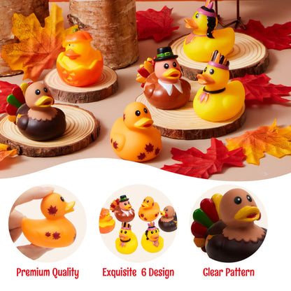 18PCS Thanksgiving Rubber Ducks for Kids & Toddlers