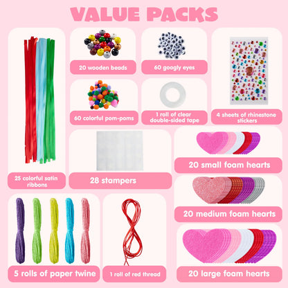 Valentine's Day 264-Piece DIY Heart Felt Craft Set