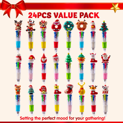 24 Pack Christmas Multicolor Pens for Kids