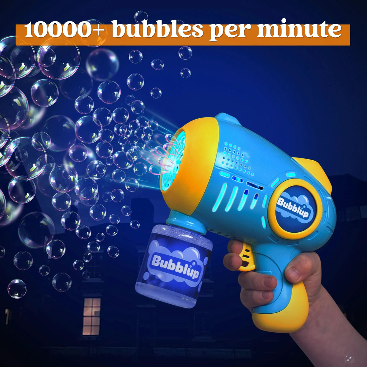 2-Pack Light-Up Automatic Bubble Guns with 4 Bottles of Bubble Solution