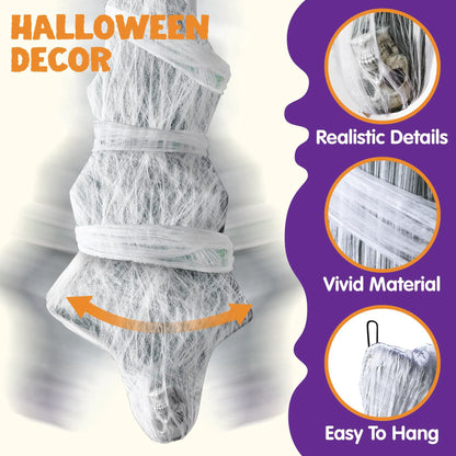 72-Inch Halloween Hanging Cocoon Corpse Outdoor Decoration