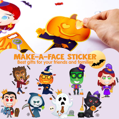 24 Halloween Make-a-Face Stickers - Party Favors for Kids