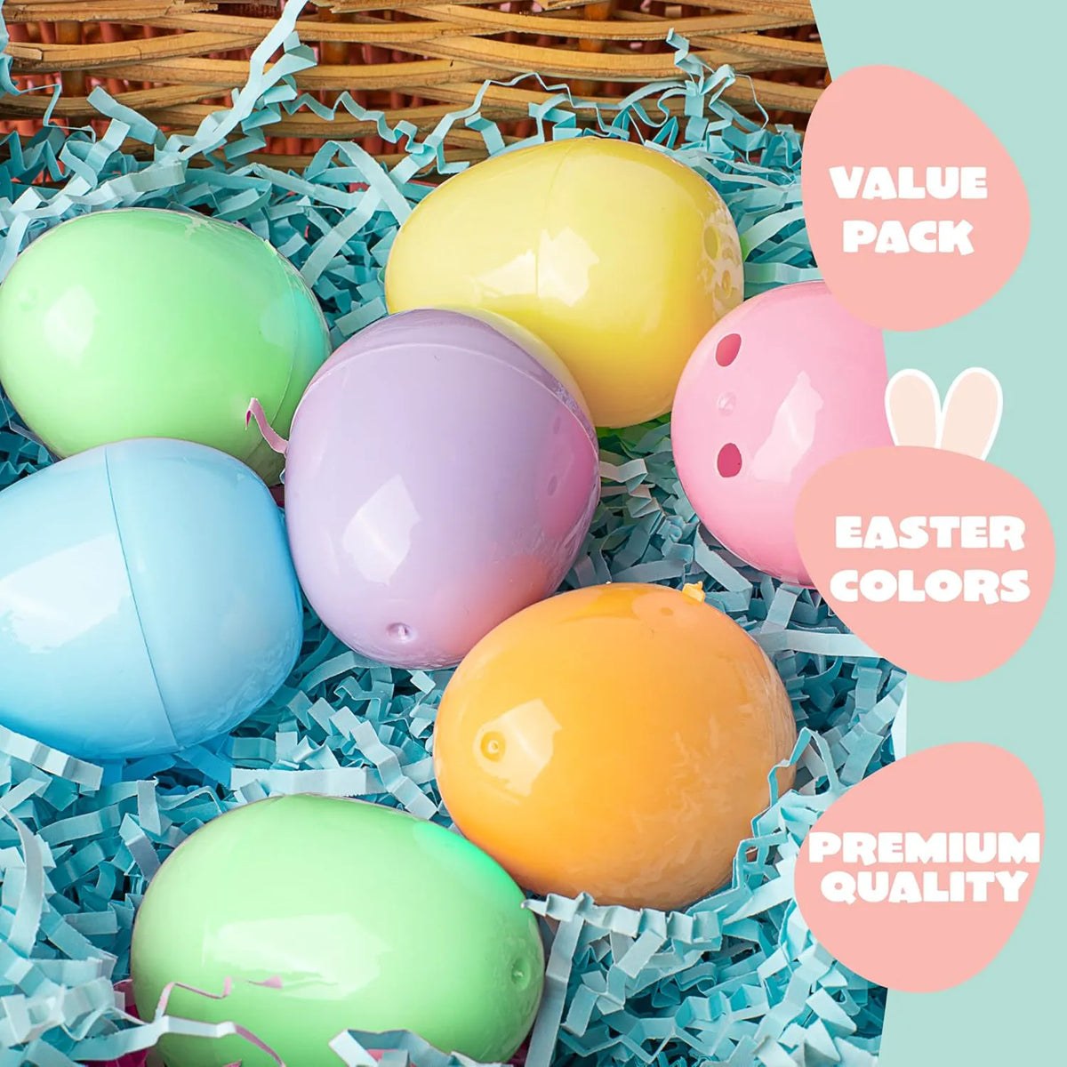 100PCS Pastel Easter Egg Shells Bulk for Easter Hunt 2.3"