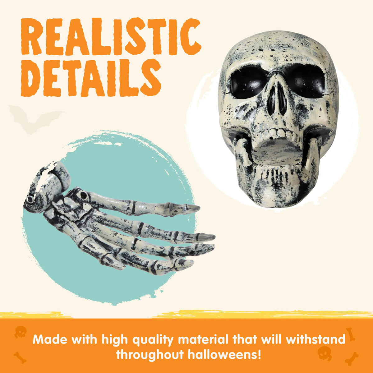 5 Pcs Life Size Skeleton Halloween Decorations for Outdoor Use