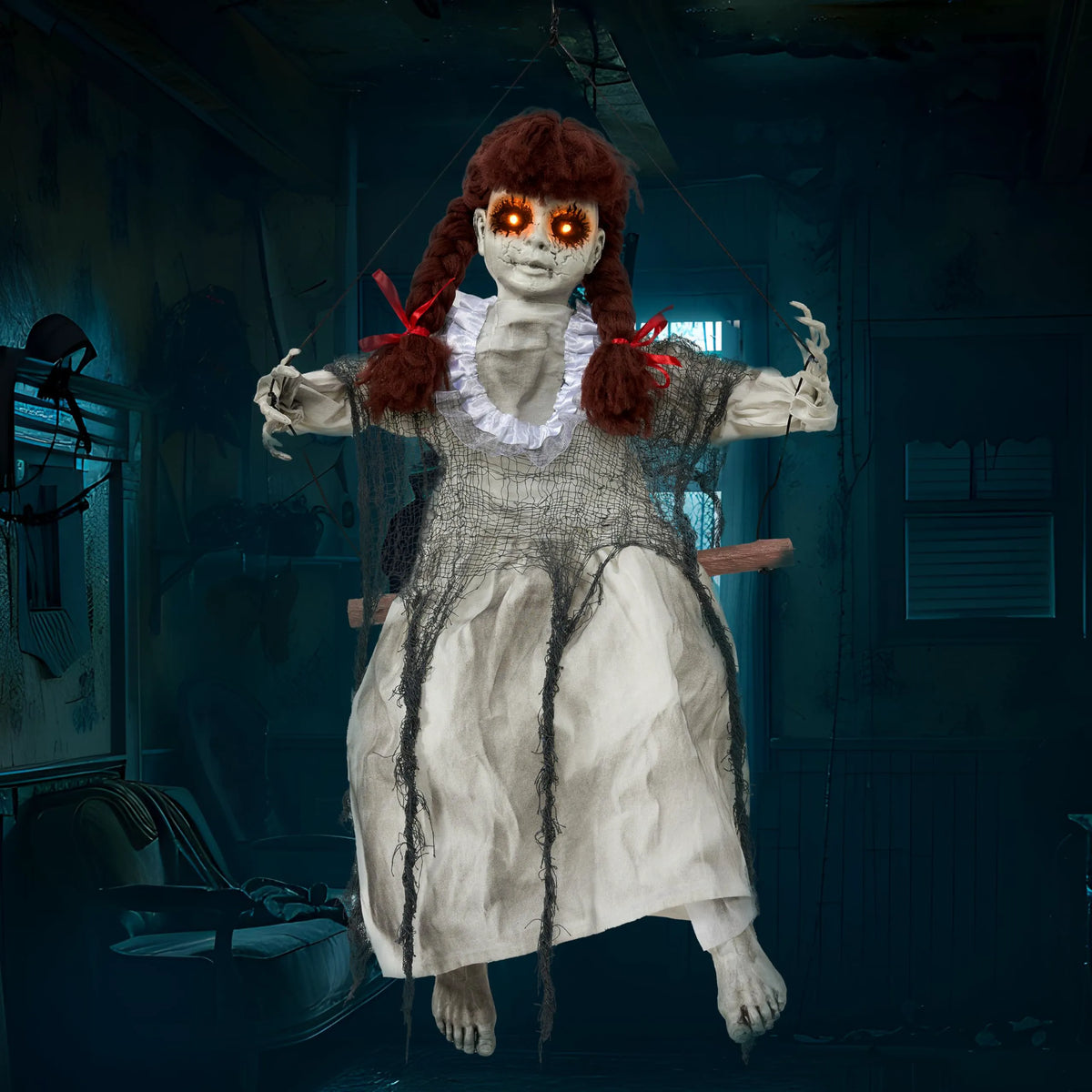 Scary Halloween Hanging Swing Girl